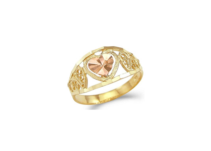 Two Tone Plated Fashion Heart Ring